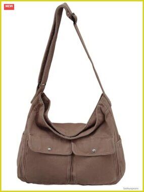 Canvas Messenger Bag Hobo Crossbody Tote Shoulder Bag Adjustable Strap